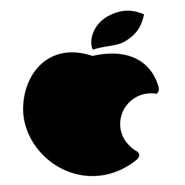 Ikona Owoców Jabłka Stałym Stylu — Wektor stockowy