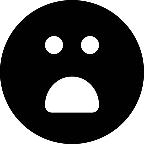 Emoji Triste Sonrisa Icono Estilo Sólido — Vector de stock