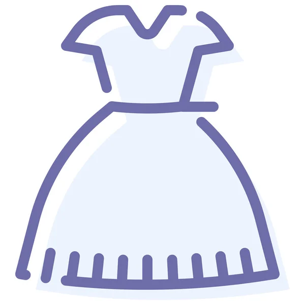 Сукня Одягу Вечірня Ікона Заповненому Контурному Стилі — стоковий вектор