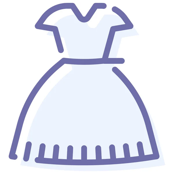 Vestido Ropa Icono Noche Estilo Contorno Lleno — Vector de stock