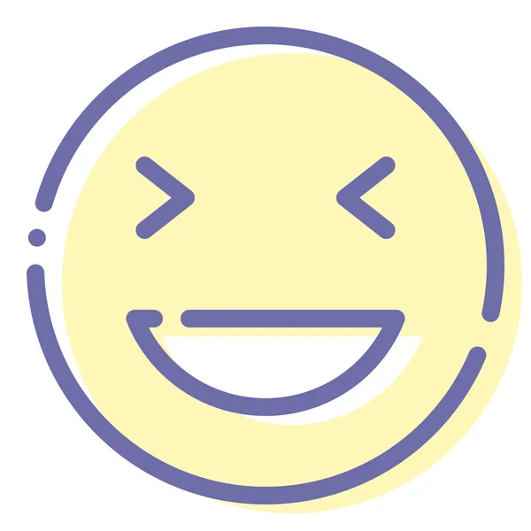 Emoji Visage Sourire Icône Dans Style Contour Rempli — Image vectorielle