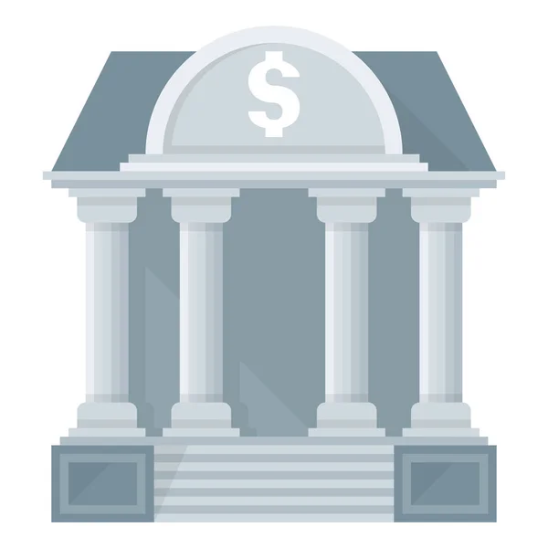 Bank Banking Bank Building Icon Flat Style — Stock Vector