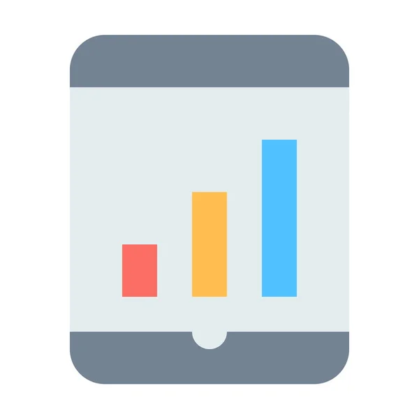 Tablet Business Finance Icoon Platte Stijl — Stockvector