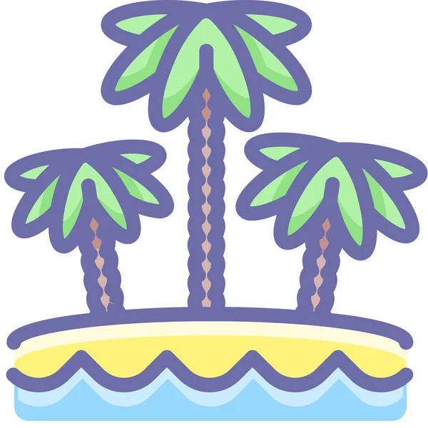 Иконка Отдыха Пляже Стиле Заполненный Контур — стоковый вектор