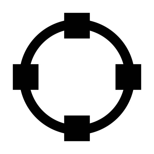 Icône Forme Cercle Ancrage Dans Style Solide — Image vectorielle