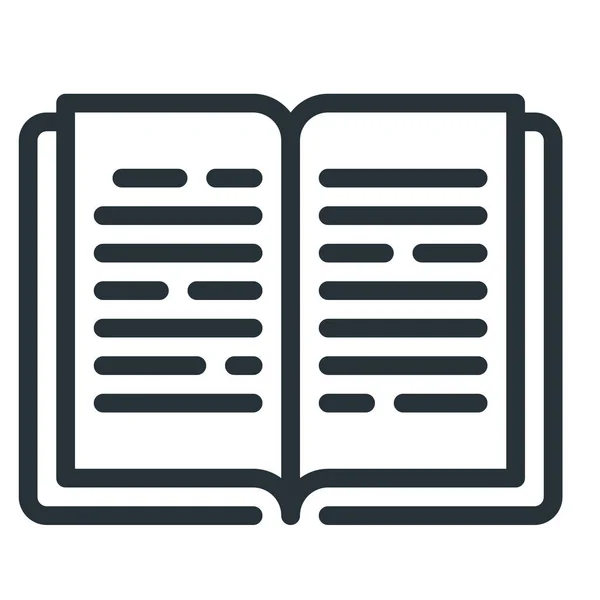 Libro Leer Icono Lectura Estilo Esquema — Vector de stock