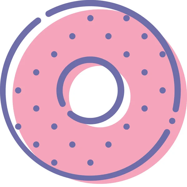 Bagel Donut Food Ikone — Stockvektor