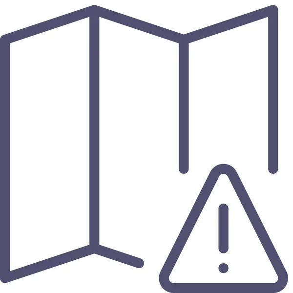 Icona Della Mappa Della Posizione Avviso Stile Outline — Vettoriale Stock