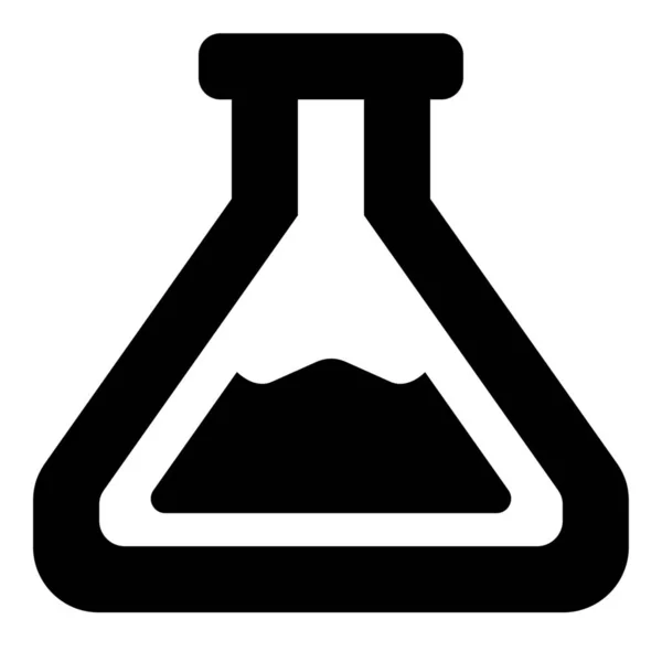 固体风格的烧瓶灯泡化学图标 — 图库矢量图片