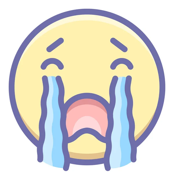 Chorando Emoji Loudlycry Ícone Categoria Avatares — Vetor de Stock