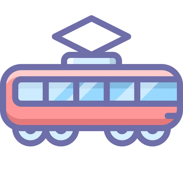 Jalur Trem Kereta Api Ikon Transportasi Dalam Gaya Filled Outline - Stok Vektor