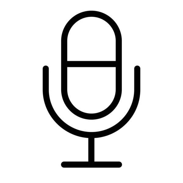 Micrófono Micrófono Icono Voz Estilo Esquema — Vector de stock