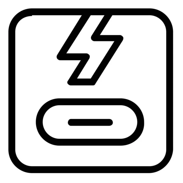 Ícone Eletricidade Plugue Carga Estilo Esboço —  Vetores de Stock