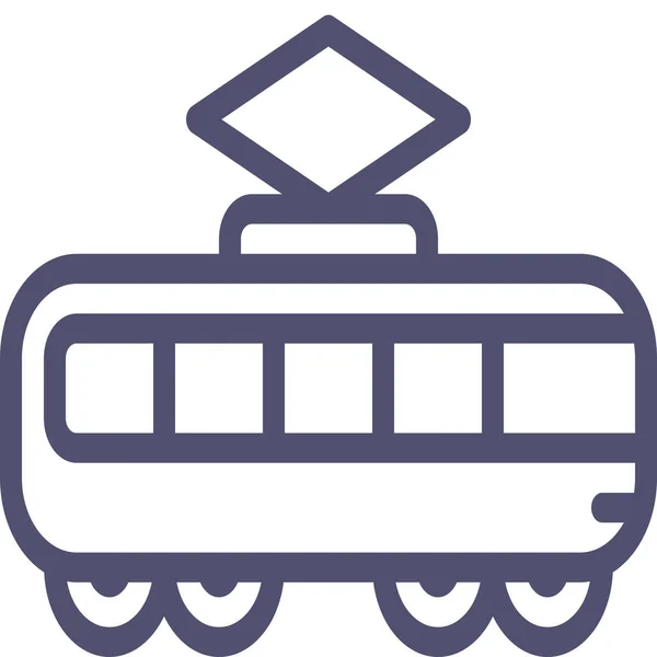 Straßenbahn Verkehrsikone Umrissen — Stockvektor