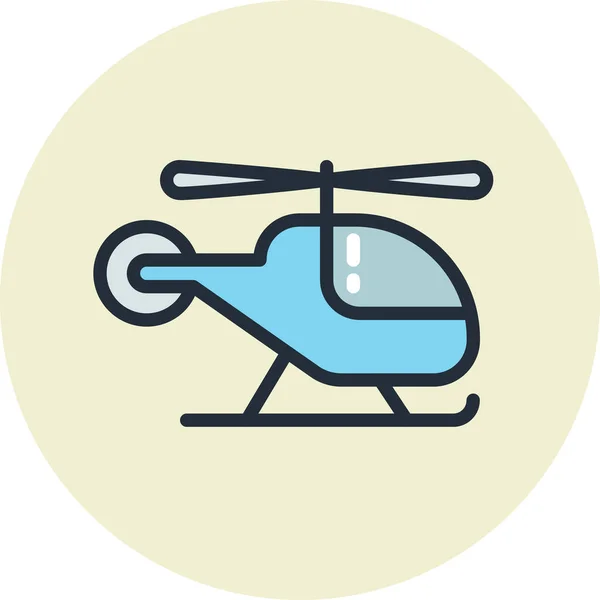 Icône Véhicule Transport Par Hélicoptère Dans Style Contour Rempli — Image vectorielle