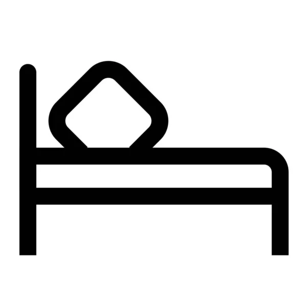 Bed Hotel Outline Icon Outline Style — стоковый вектор