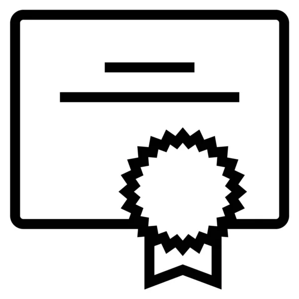 Certificado Esquema Icono Educación Escuela Aprendizaje Estilo Esquema — Archivo Imágenes Vectoriales
