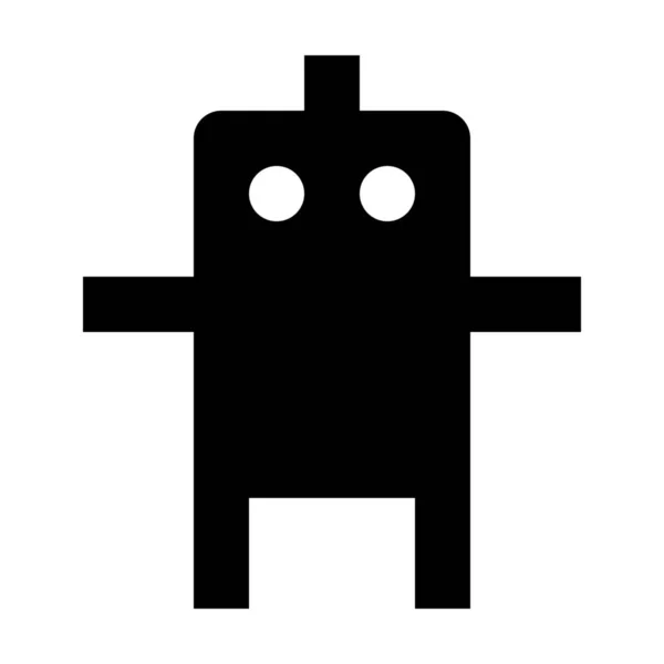 Icono Del Robot Inteligencia Artificial Estilo Sólido — Vector de stock