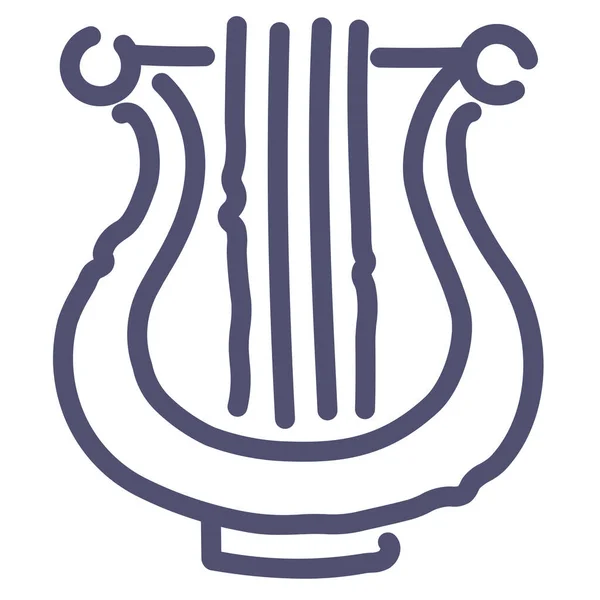 Audio Instrument Leier Symbol Umrissstil — Stockvektor