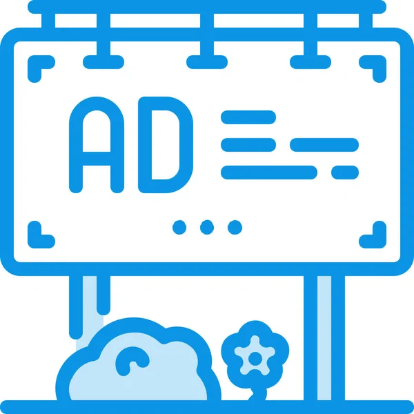 Διαφήμιση Διαφήμιση Εικονίδιο Διαφημιστική Πινακίδα Γεμισμένο Στυλ Περίγραμμα — Διανυσματικό Αρχείο