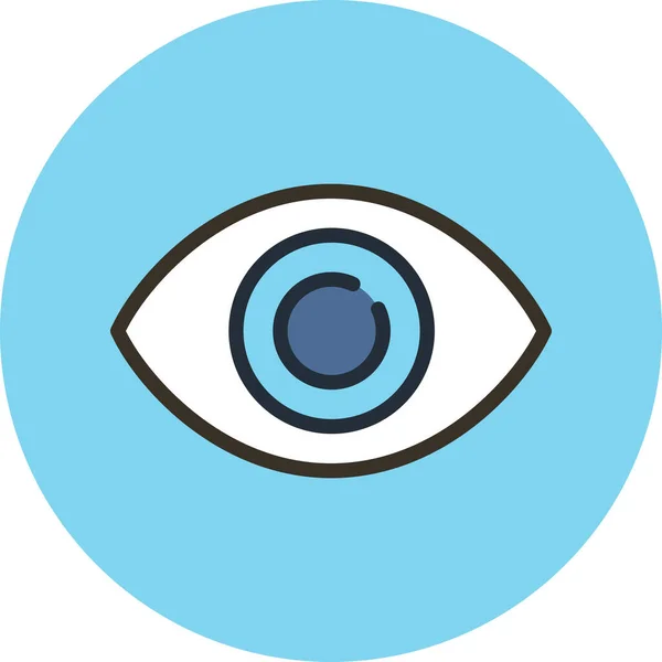 Ikona Zobrazení Očí Stylu Vyplněného Osnovy — Stockový vektor