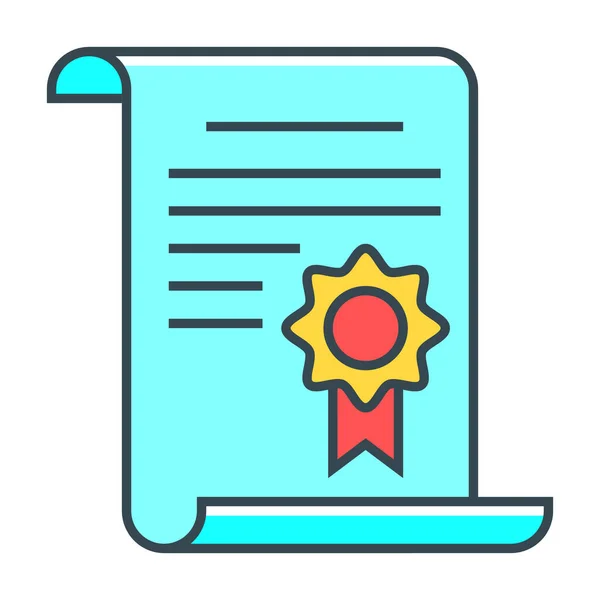 Diploma Education Certificate Icon Filled Outline Style — Archivo Imágenes Vectoriales