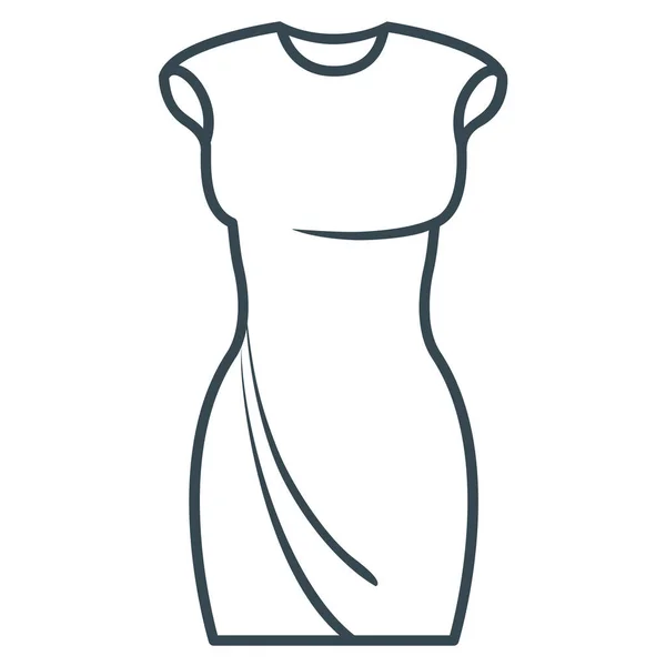 服のドレスイブニングドレスアイコンでアウトラインスタイル — ストックベクタ