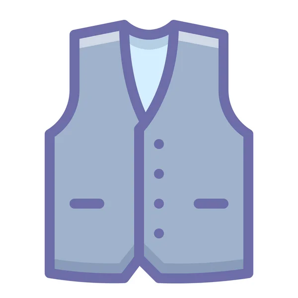 Suit Vest Waistcoat Icon Filled Outline Style — Stock Vector
