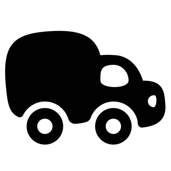 Icono Transporte Entrega Coche Estilo Sólido — Vector de stock