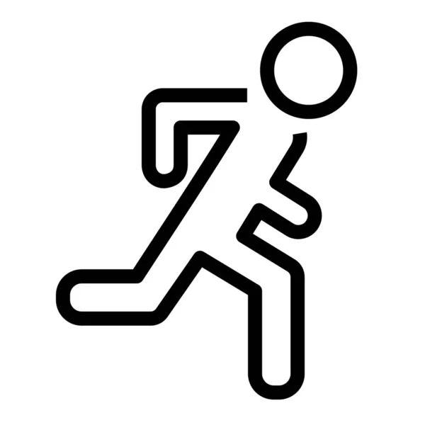 Run Exit Man Icoon Outline Stijl — Stockvector