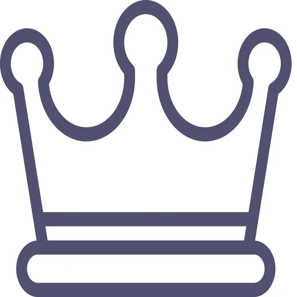 Kroon Sieraden Koning Pictogram Outline Stijl — Stockvector