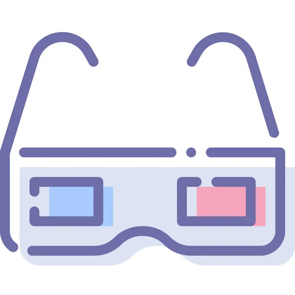 Stereo Ikone Für Kinobrille Stil Ausgefüllter Umrisse — Stockvektor