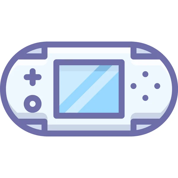 Juegos Consola Icono Playstation Estilo Esquema Lleno — Vector de stock