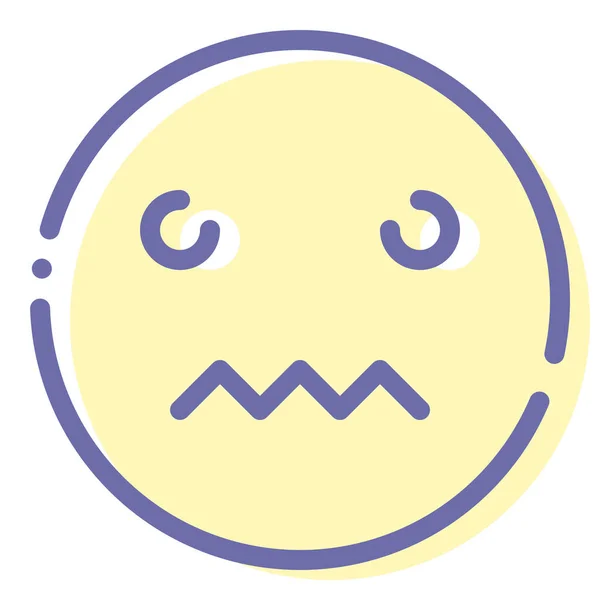 Συγκεχυμένο Εικονίδιο Προσώπου Emoji Στυλ Γεμισμένο Περίγραμμα — Διανυσματικό Αρχείο