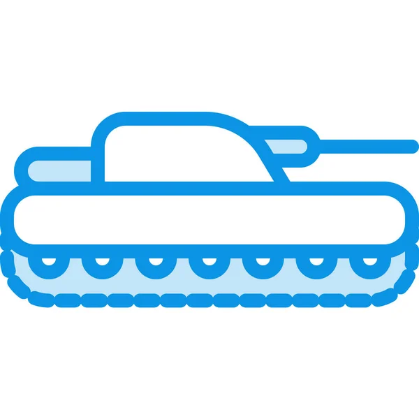 Ana Hatları Ile Askeri Tank Simgesi — Stok Vektör