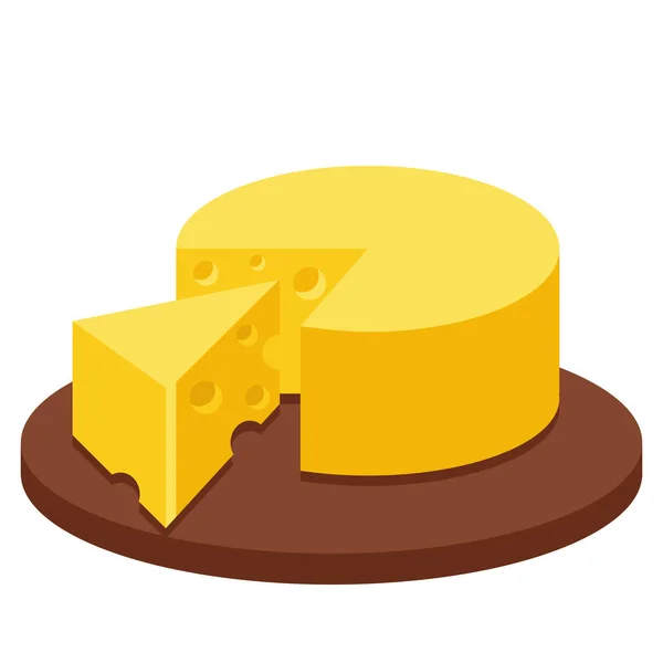 Queso Comida Icono Plano Estilo Plano — Vector de stock