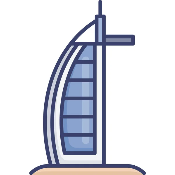 Icône Repère Historique Dubai — Image vectorielle