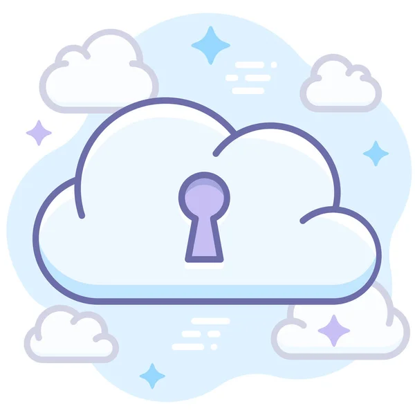 Cloud Data Privacy Icon — Stock Vector
