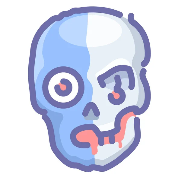 Halloween Horror Zombie Icono Estilo Contorno Lleno — Archivo Imágenes Vectoriales