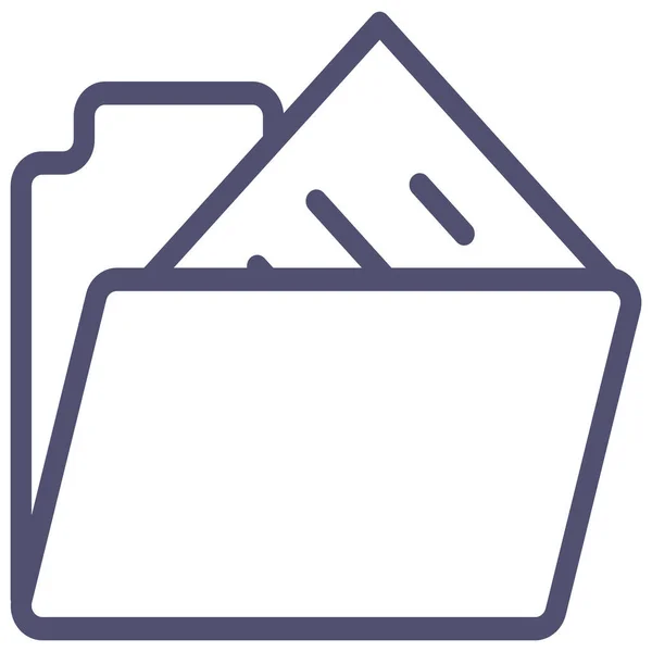 Icône Stockage Dossier Fichiers Dans Style Outline — Image vectorielle