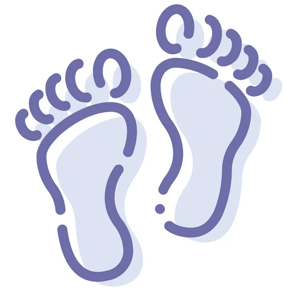 Bare Feet Foodprint Icon Filled Outline Style — Stock Vector