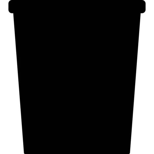 Rubbish Trash Bin Icon Solid Style — Stock Vector