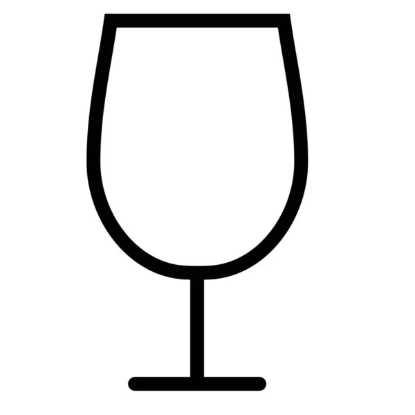 概要スタイルのガラスワイングラスゴブレットアイコン — ストックベクタ