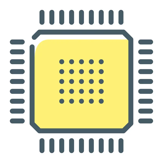 Hardware Microprocessor Processor Icon Filled Outline Style — Vector de stock