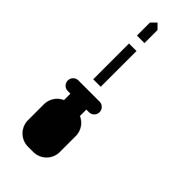 Cross Pozidriv Screwdriver Icon Solid Style — Stock Vector