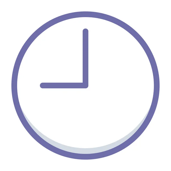 Temps Horloge Icône Contour Rempli Dans Style Contour Rempli — Image vectorielle