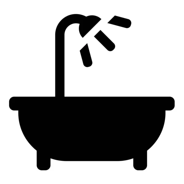 Cuarto Baño Icono Sólido Estilo Sólido — Vector de stock