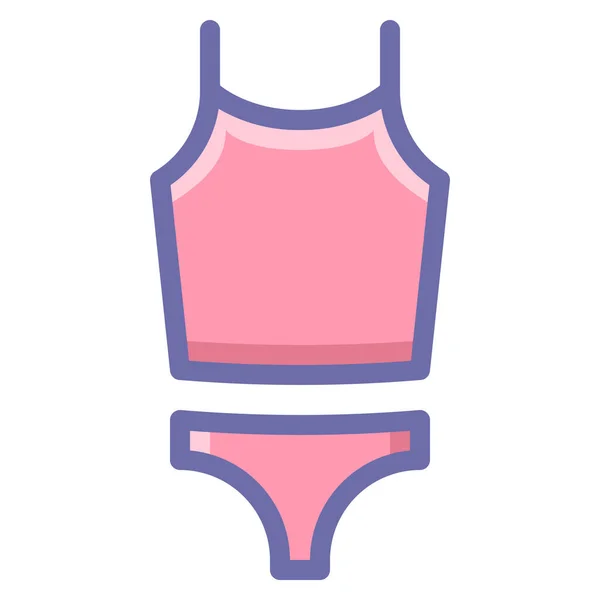 Anzug Schwimmanzug Ikone Filled Outline Stil — Stockvektor