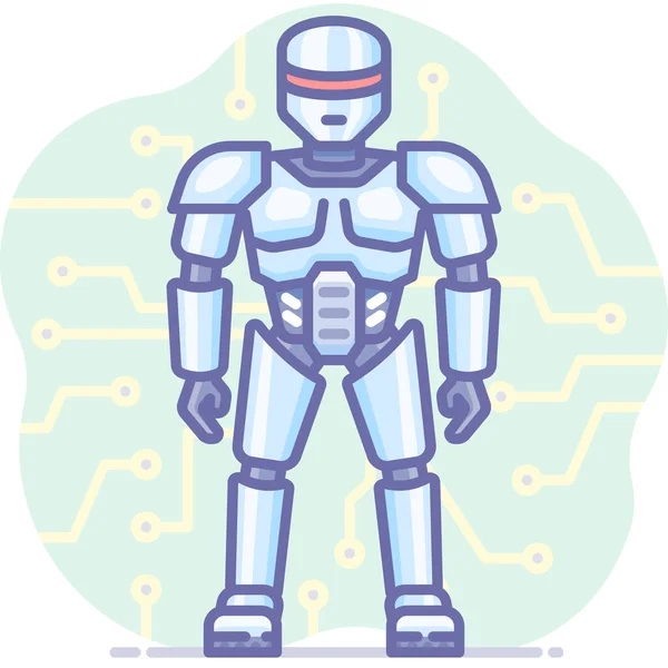 Robot Säkerhet Teknik Ikon — Stock vektor