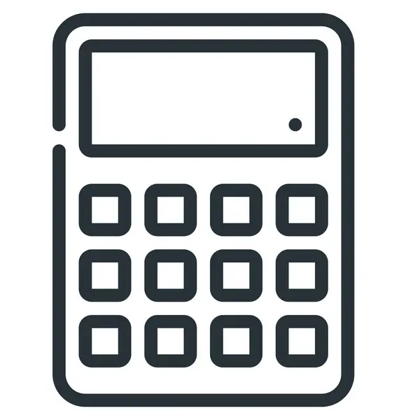 Calc Calcola Icona Della Calcolatrice Stile Outline — Vettoriale Stock